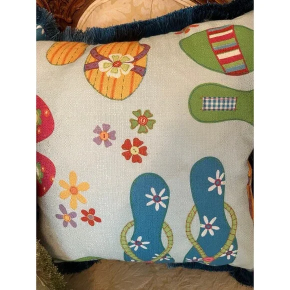Set of 2 Flip Flop Throw Pillows - Picture 7 of 7